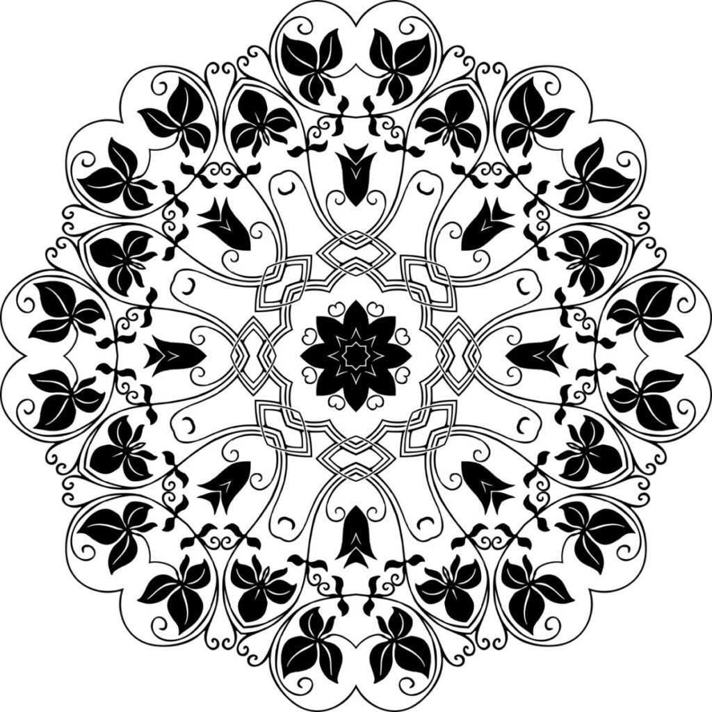 Mandala simétrica de oito lados
