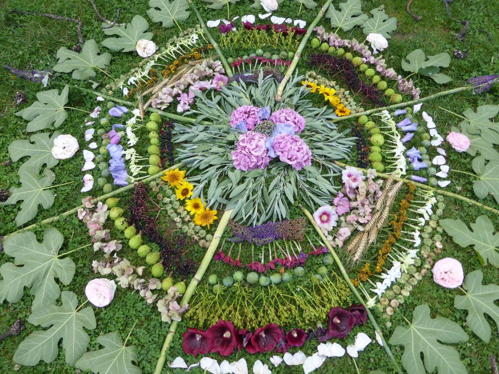 Mandala com elementos da natureza.